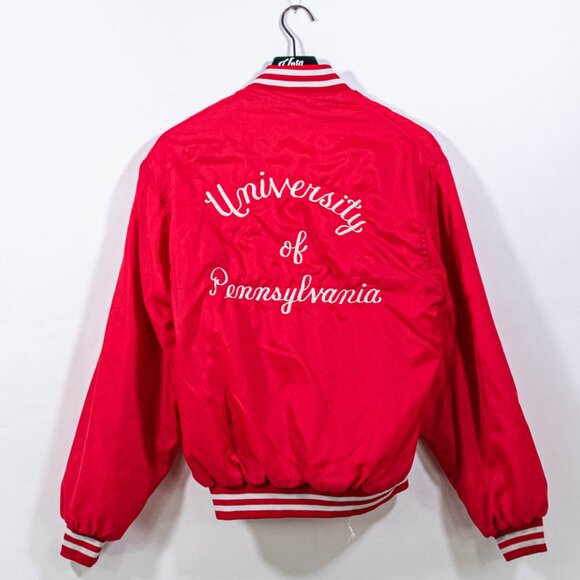 University of Pennsylvania Bomber Jacket Large VTG 70s Sigma Alpha Mu Embroidery - Picture 1 of 12
